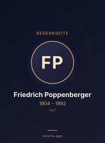 Gedenkportrait von Friedrich Poppenberger
