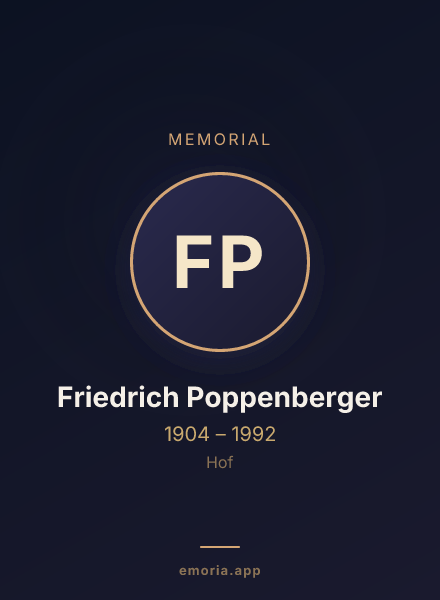 Memorial portrait of Friedrich Poppenberger