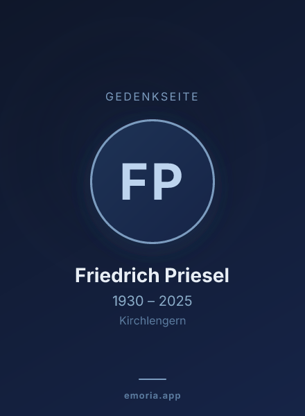 Gedenkportrait von Friedrich Priesel