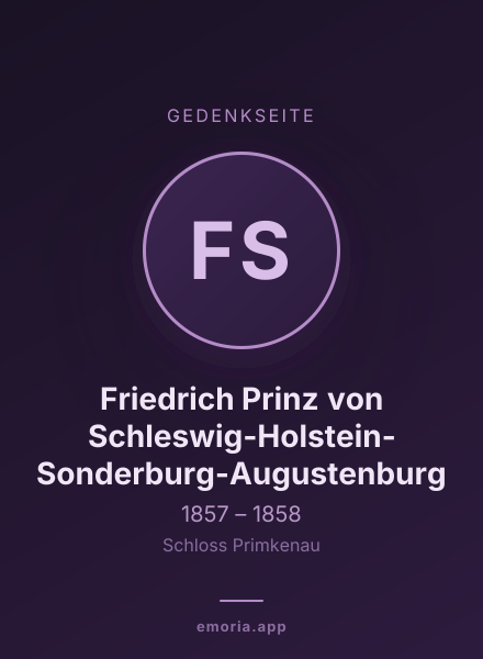 Gedenkportrait von Friedrich Prinz von Schleswig-Holstein-Sonderburg-Augustenburg