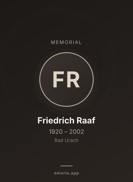 Memorial portrait of Friedrich Raaf
