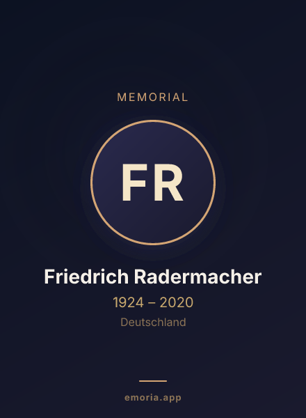Memorial portrait of Friedrich Radermacher