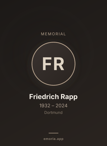 Memorial portrait of Friedrich Rapp