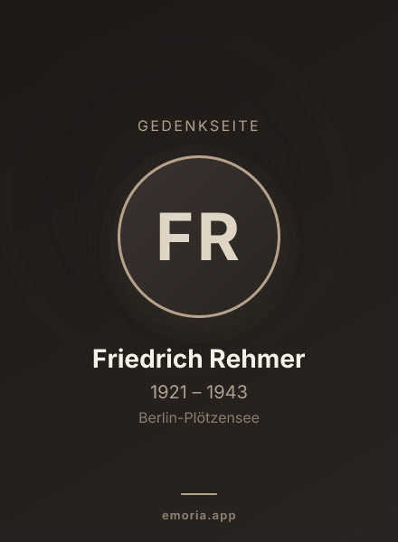 Gedenkportrait von Friedrich Rehmer