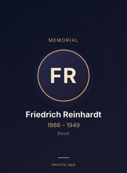 Memorial portrait of Friedrich Reinhardt