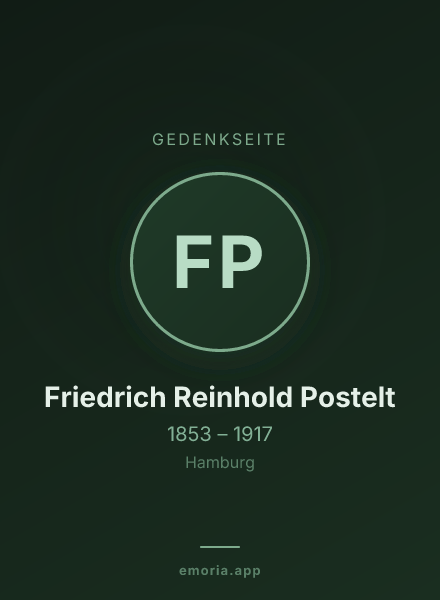 Gedenkportrait von Friedrich Reinhold Postelt