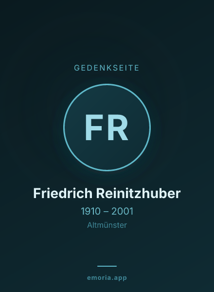 Gedenkportrait von Friedrich Reinitzhuber