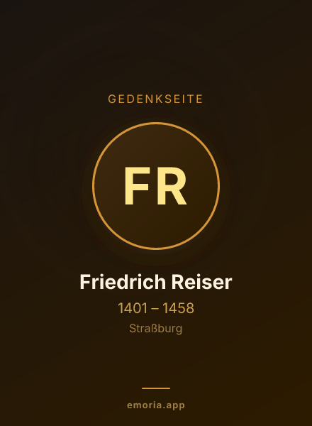 Gedenkportrait von Friedrich Reiser