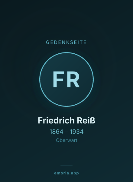 Gedenkportrait von Friedrich Reiß
