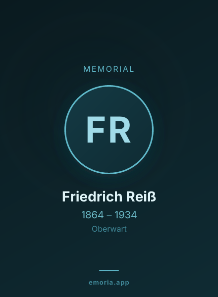 Memorial portrait of Friedrich Reiß