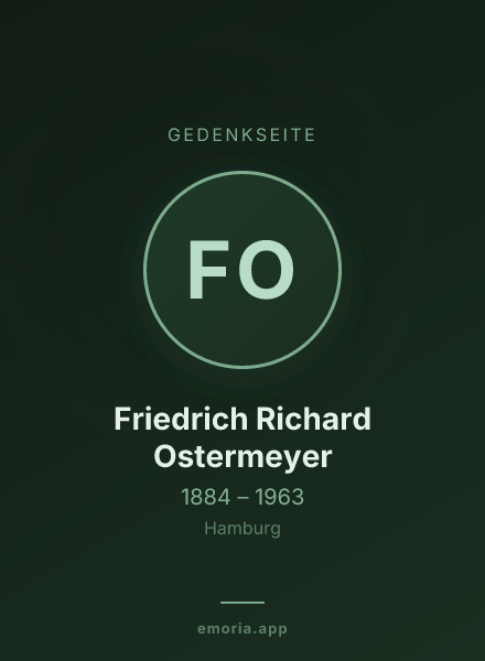 Gedenkportrait von Friedrich Richard Ostermeyer