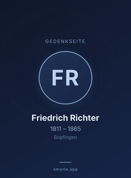 Gedenkportrait von Friedrich Richter