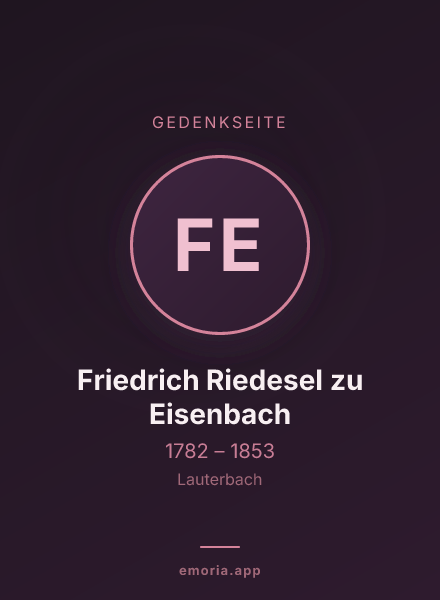 Gedenkportrait von Friedrich Riedesel zu Eisenbach