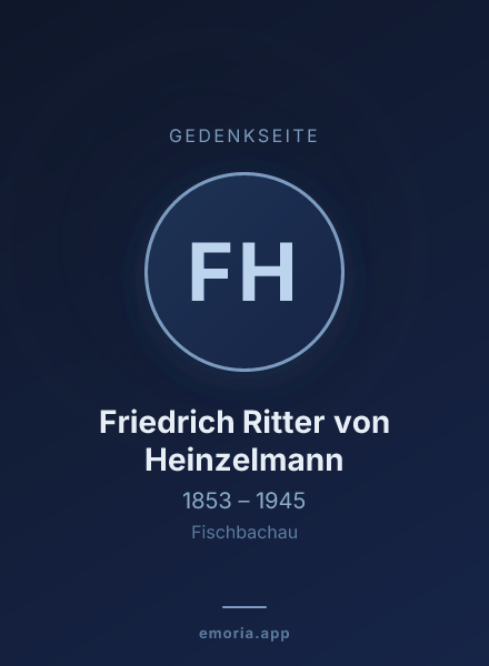 Gedenkportrait von Friedrich Ritter von Heinzelmann