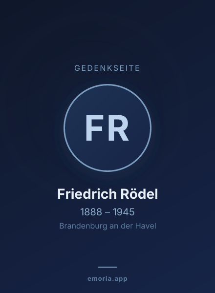 Gedenkportrait von Friedrich Rödel