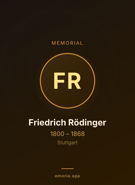 Memorial portrait of Friedrich Rödinger