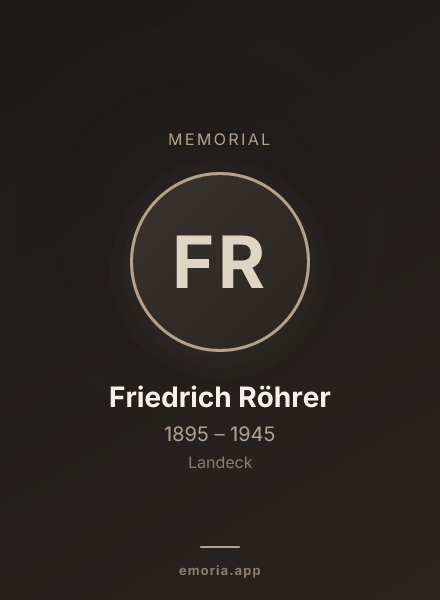 Memorial portrait of Friedrich Röhrer