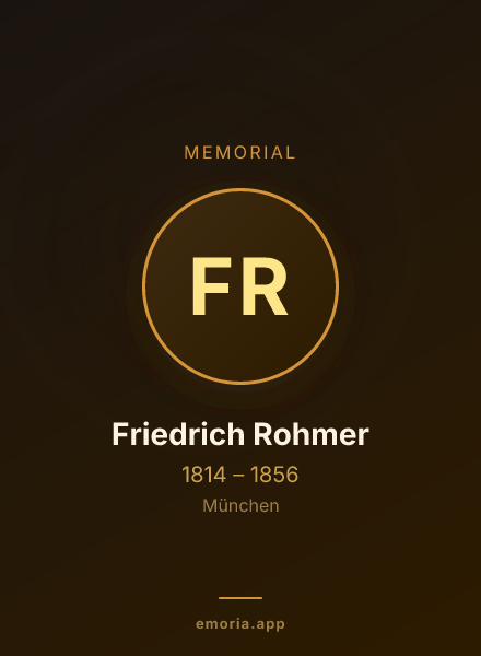 Memorial portrait of Friedrich Rohmer