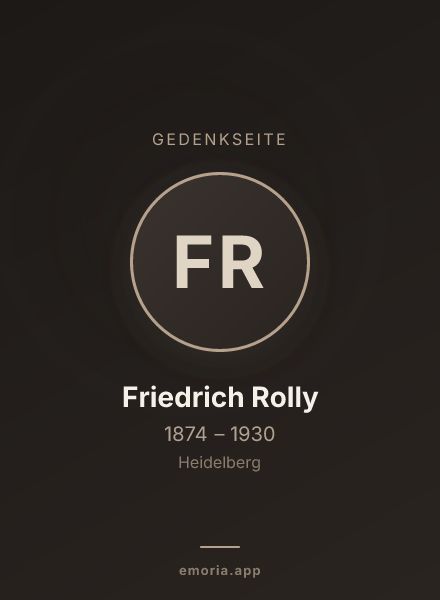 Gedenkportrait von Friedrich Rolly