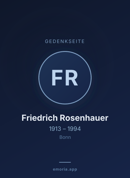 Gedenkportrait von Friedrich Rosenhauer