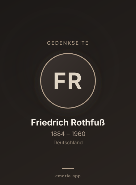 Gedenkportrait von Friedrich Rothfuß