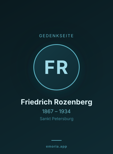 Gedenkportrait von Friedrich Rozenberg