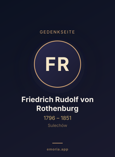 Gedenkportrait von Friedrich Rudolf von Rothenburg