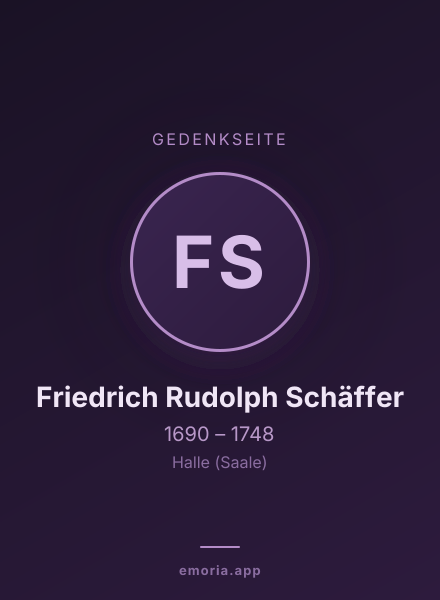 Gedenkportrait von Friedrich Rudolph Schäffer