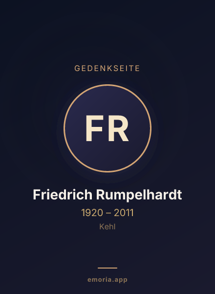 Gedenkportrait von Friedrich Rumpelhardt