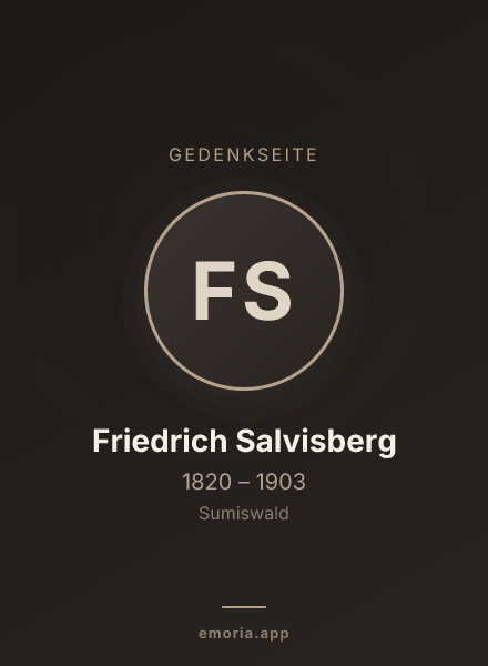 Gedenkportrait von Friedrich Salvisberg
