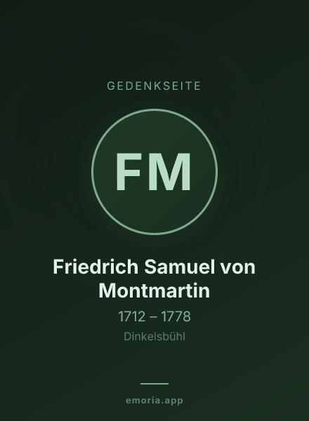 Gedenkportrait von Friedrich Samuel von Montmartin