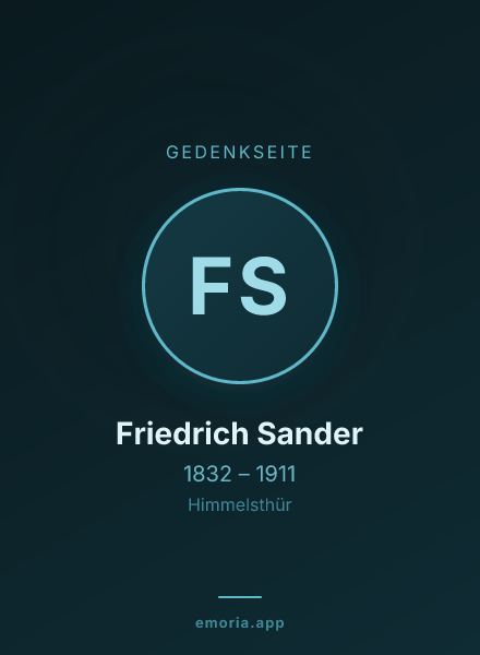 Gedenkportrait von Friedrich Sander
