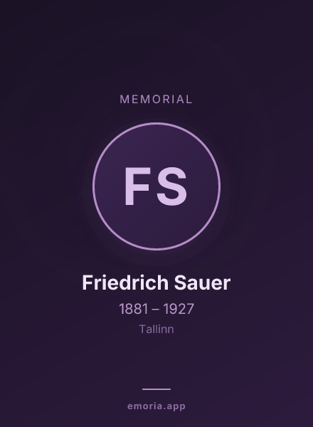 Memorial portrait of Friedrich Sauer