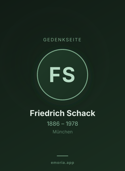 Gedenkportrait von Friedrich Schack