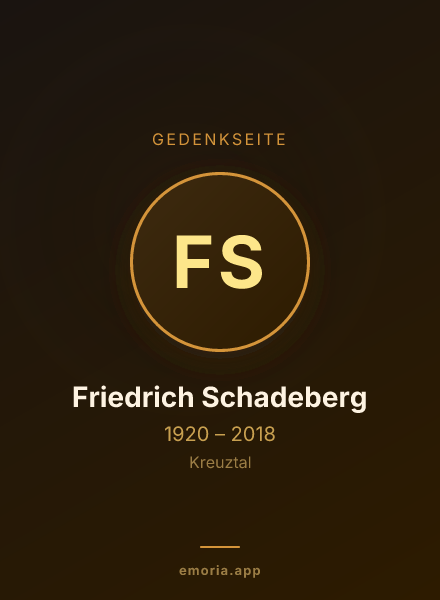 Gedenkportrait von Friedrich Schadeberg