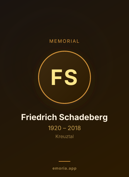Memorial portrait of Friedrich Schadeberg