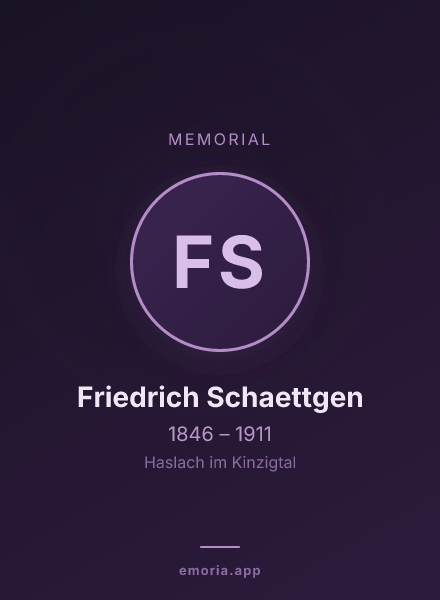 Memorial portrait of Friedrich Schaettgen