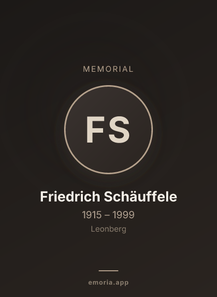 Memorial portrait of Friedrich Schäuffele