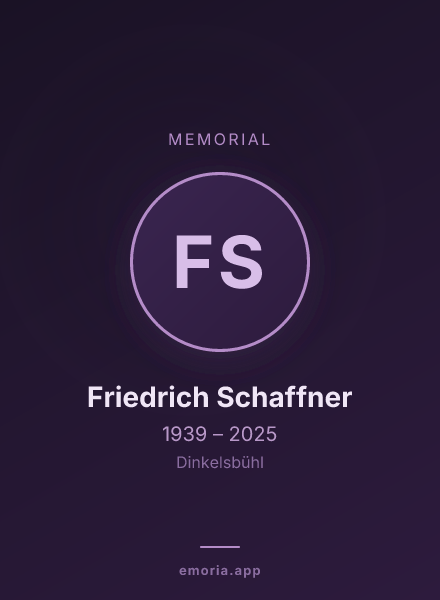 Memorial portrait of Friedrich Schaffner