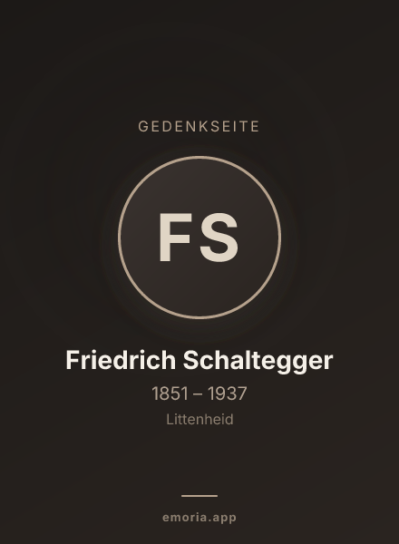 Gedenkportrait von Friedrich Schaltegger