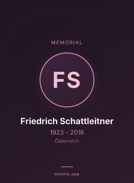 Memorial portrait of Friedrich Schattleitner