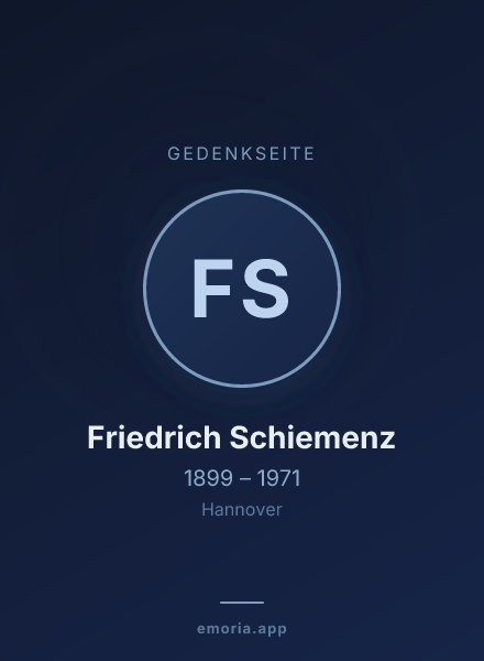 Gedenkportrait von Friedrich Schiemenz
