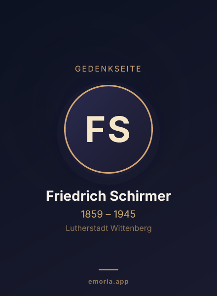 Gedenkportrait von Friedrich Schirmer