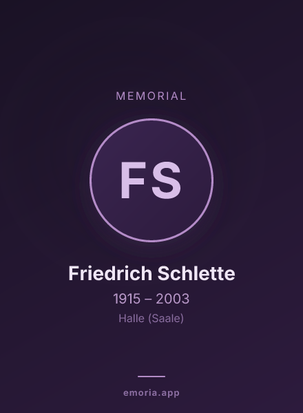 Memorial portrait of Friedrich Schlette