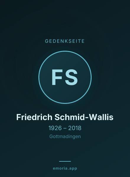 Gedenkportrait von Friedrich Schmid-Wallis