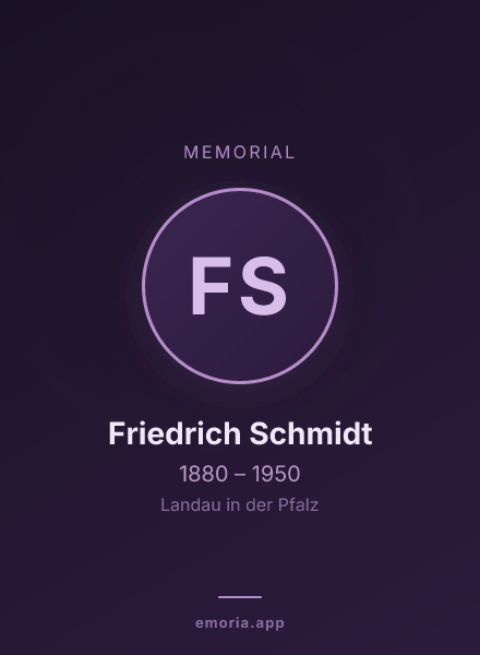 Memorial portrait of Friedrich Schmidt