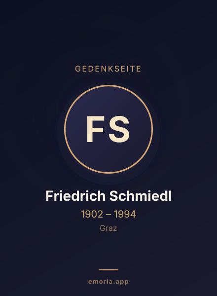 Gedenkportrait von Friedrich Schmiedl