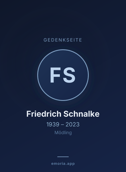 Gedenkportrait von Friedrich Schnalke