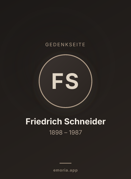 Gedenkportrait von Friedrich Schneider