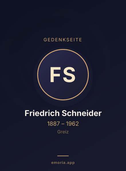 Gedenkportrait von Friedrich Schneider